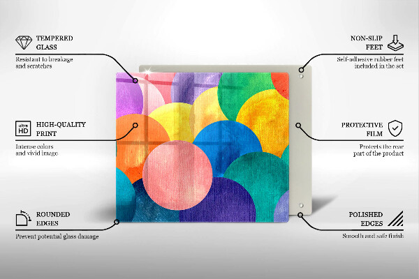 Induction hob cover Colorful wheels