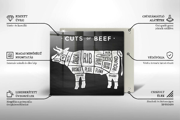 Kitchen worktop saver Cow meat beef