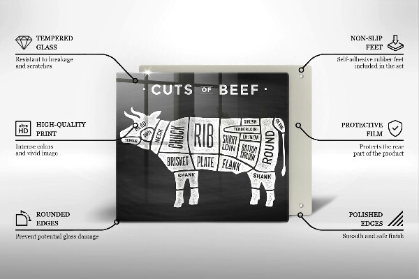 Kitchen worktop saver Cow meat beef