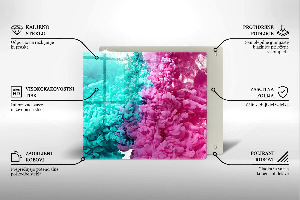 Induction hob cover Turkos-pink smoke