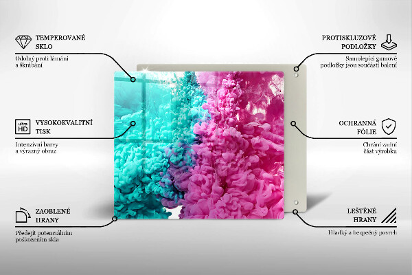 Induction hob cover Turkos-pink smoke