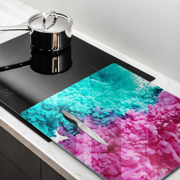 Induction hob cover Turkos-pink smoke