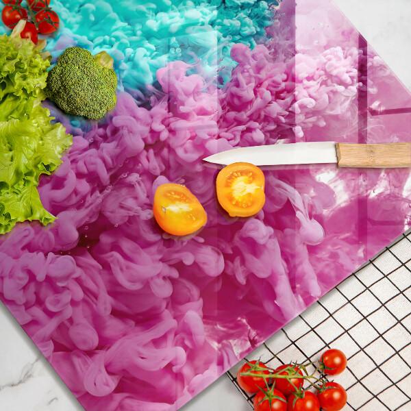 Induction hob cover Turkos-pink smoke