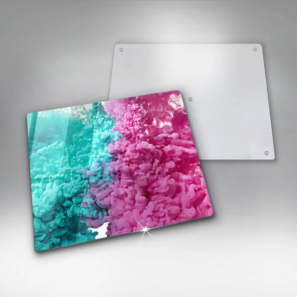 Induction hob cover Turkos-pink smoke