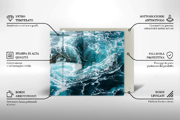 Induction hob cover Foamed water waves