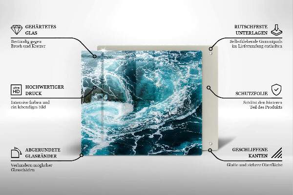 Induction hob cover Foamed water waves