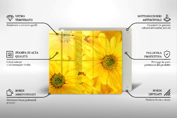 Worktop heat protector Flowers petals