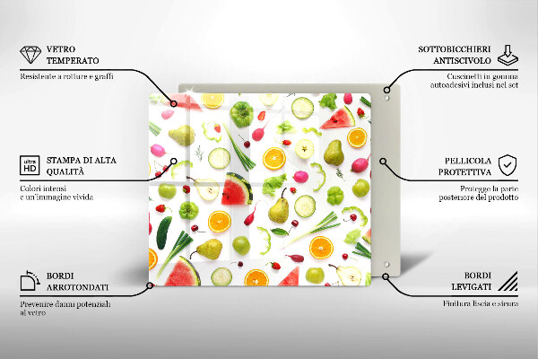 Worktop heat protector Fruit and vegetables pattern