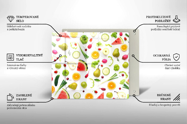 Worktop heat protector Fruit and vegetables pattern