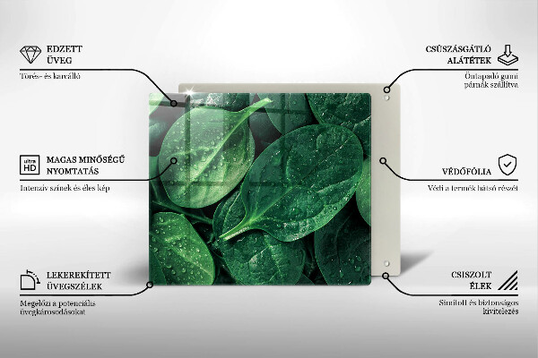 Worktop heat protector Basil leaves