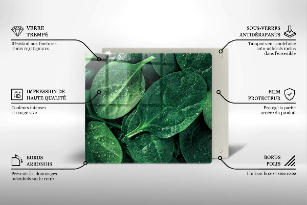 Worktop heat protector Basil leaves