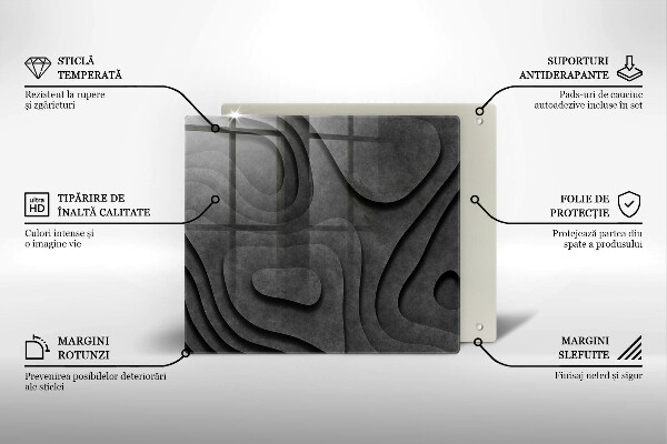 Worktop heat protector 3D stone shapes