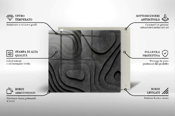 Worktop heat protector 3D stone shapes