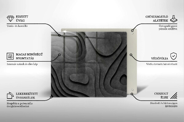 Worktop heat protector 3D stone shapes