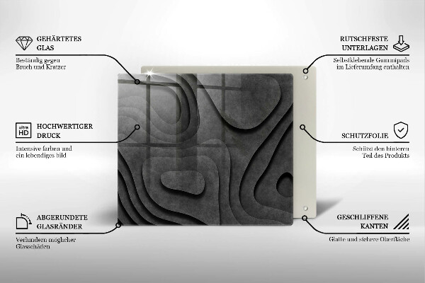 Worktop heat protector 3D stone shapes