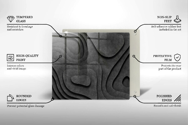 Worktop heat protector 3D stone shapes