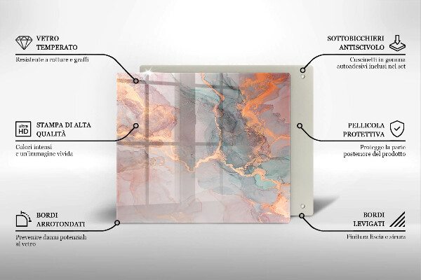 Kitchen worktop saver Marble with gold