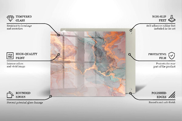 Kitchen worktop saver Marble with gold