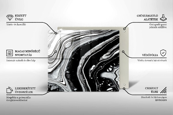 Worktop heat protector Ink abstraction