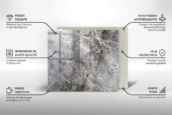 Induction hob cover Stone texture