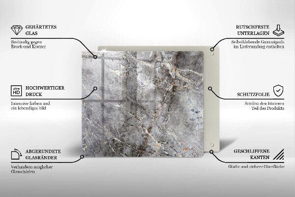 Induction hob cover Stone texture