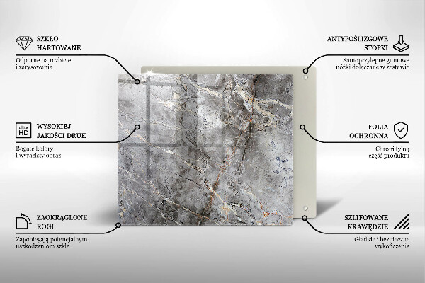 Induction hob cover Stone texture