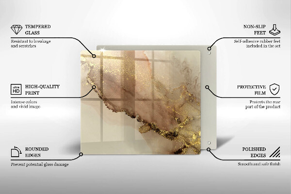 Induction hob cover Abstraction gold