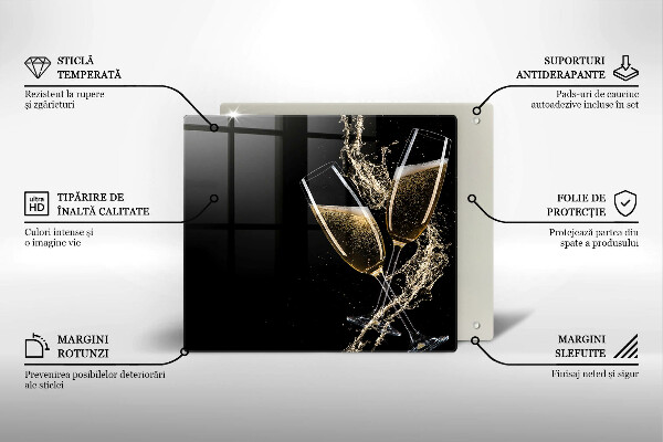 Induction hob cover Champagne glasses