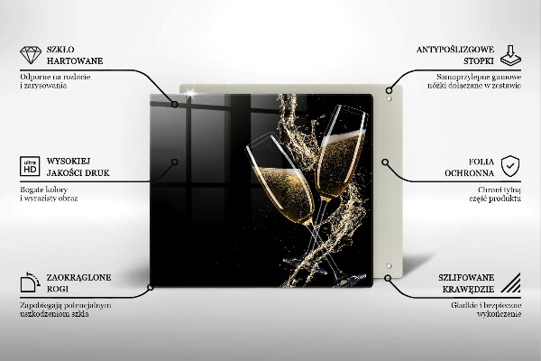 Induction hob cover Champagne glasses