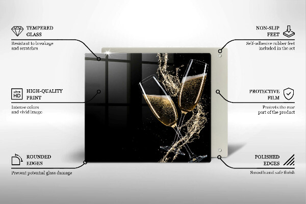 Induction hob cover Champagne glasses