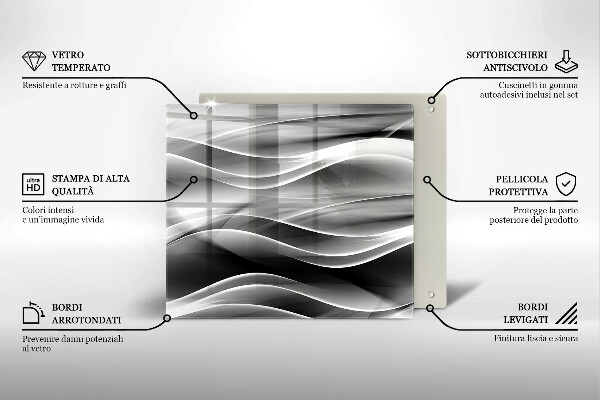 Induction hob cover Abstraction mild lines