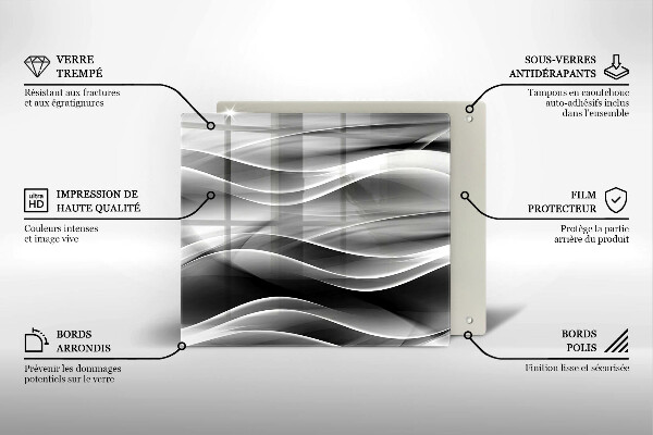 Induction hob cover Abstraction mild lines