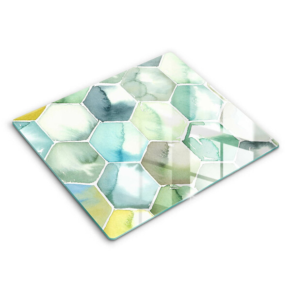 Kitchen worktop saver Watercolor hexagons