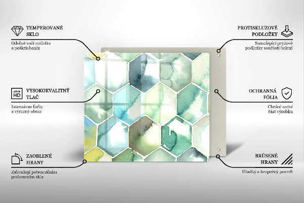 Kitchen worktop saver Watercolor hexagons