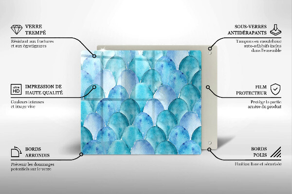 Kitchen worktop cover Watercolor scales