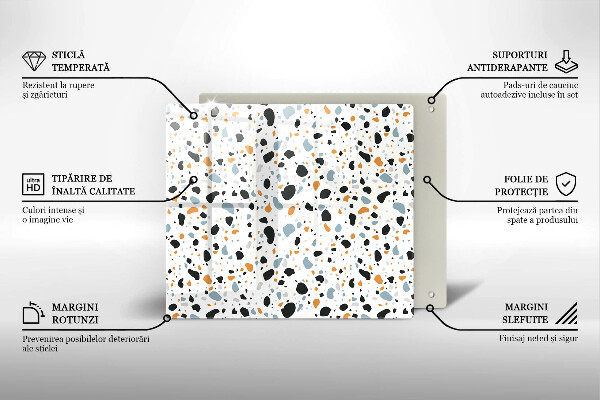 Glass kitchen board Decorative stone stone