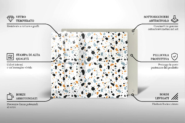 Glass kitchen board Decorative stone stone