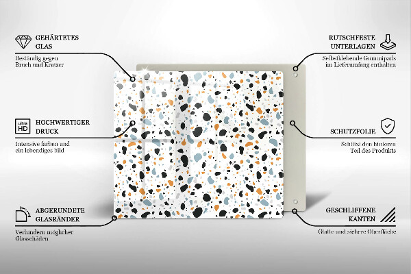 Glass kitchen board Decorative stone stone