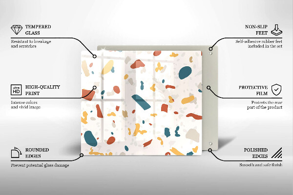 Glass kitchen board Decorative stone stone