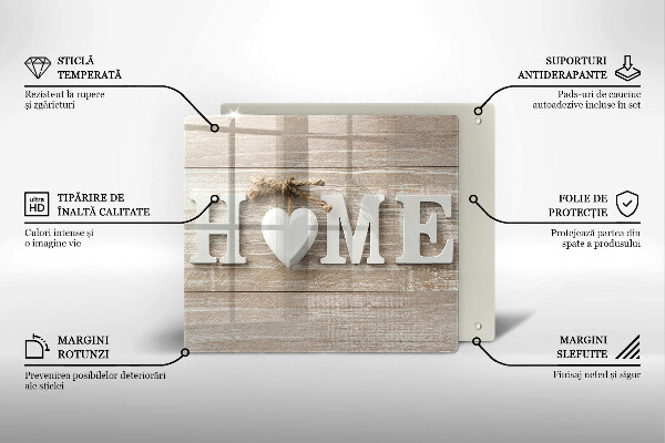 Kitchen worktop saver Boards and the inscription Home