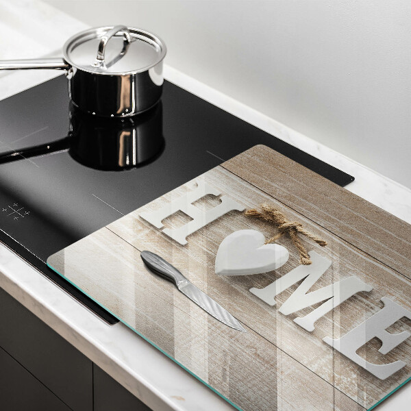 Kitchen worktop saver Boards and the inscription Home
