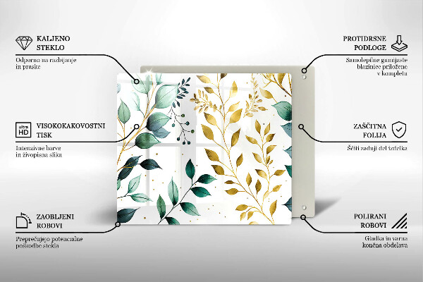 Kitchen worktop saver Green and golden leaves