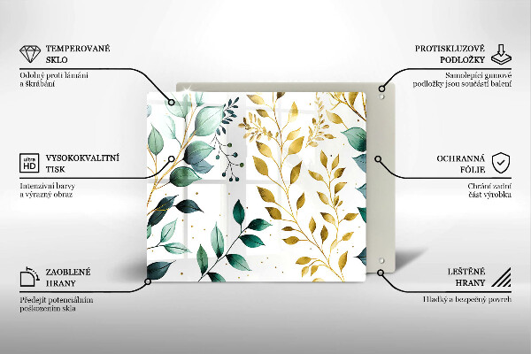 Kitchen worktop saver Green and golden leaves