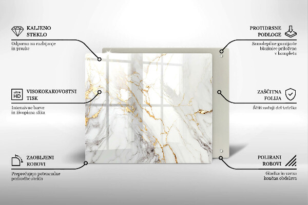 Kitchen worktop saver Light marble with gold