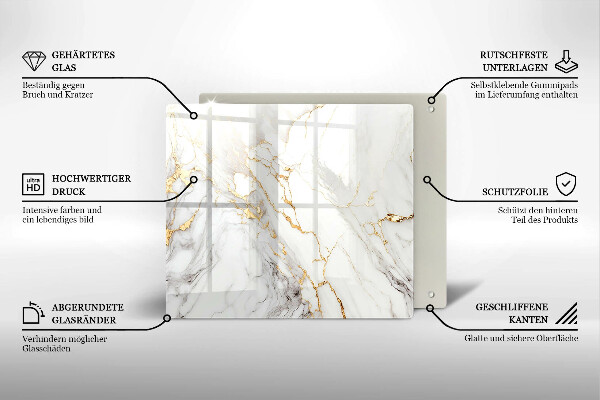 Kitchen worktop saver Light marble with gold