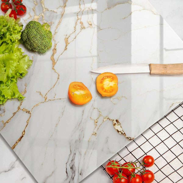 Kitchen worktop saver Light marble with gold