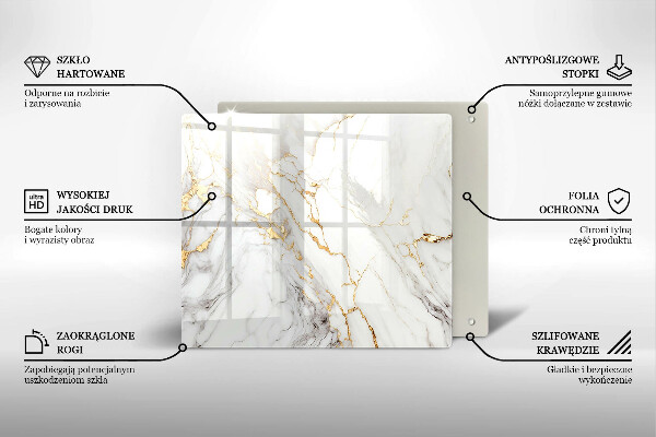 Kitchen worktop saver Light marble with gold
