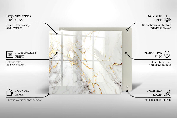 Kitchen worktop saver Light marble with gold