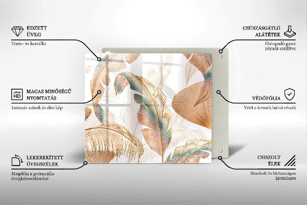 Kitchen worktop saver Boho feathers and leaves