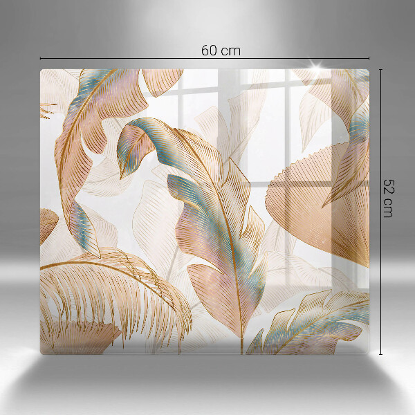 Kitchen worktop saver Boho feathers and leaves